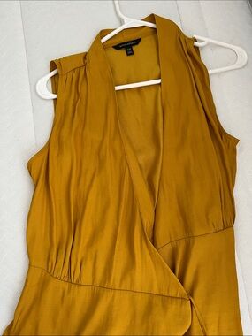 Banana Republic Mustard Sleeveless Wrap Dress
